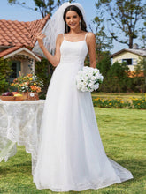 Backless Spaghetti Strap Sequin Wedding Dress
